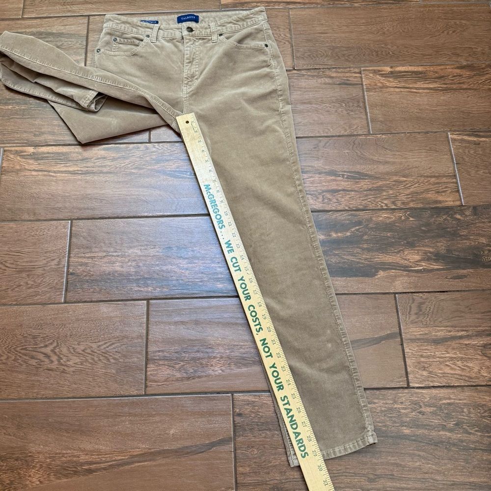 Talbots High-Rise Straight Leg Tan Corduroy Pants Women’s Size 8 Stretch - Picture 4 of 6
